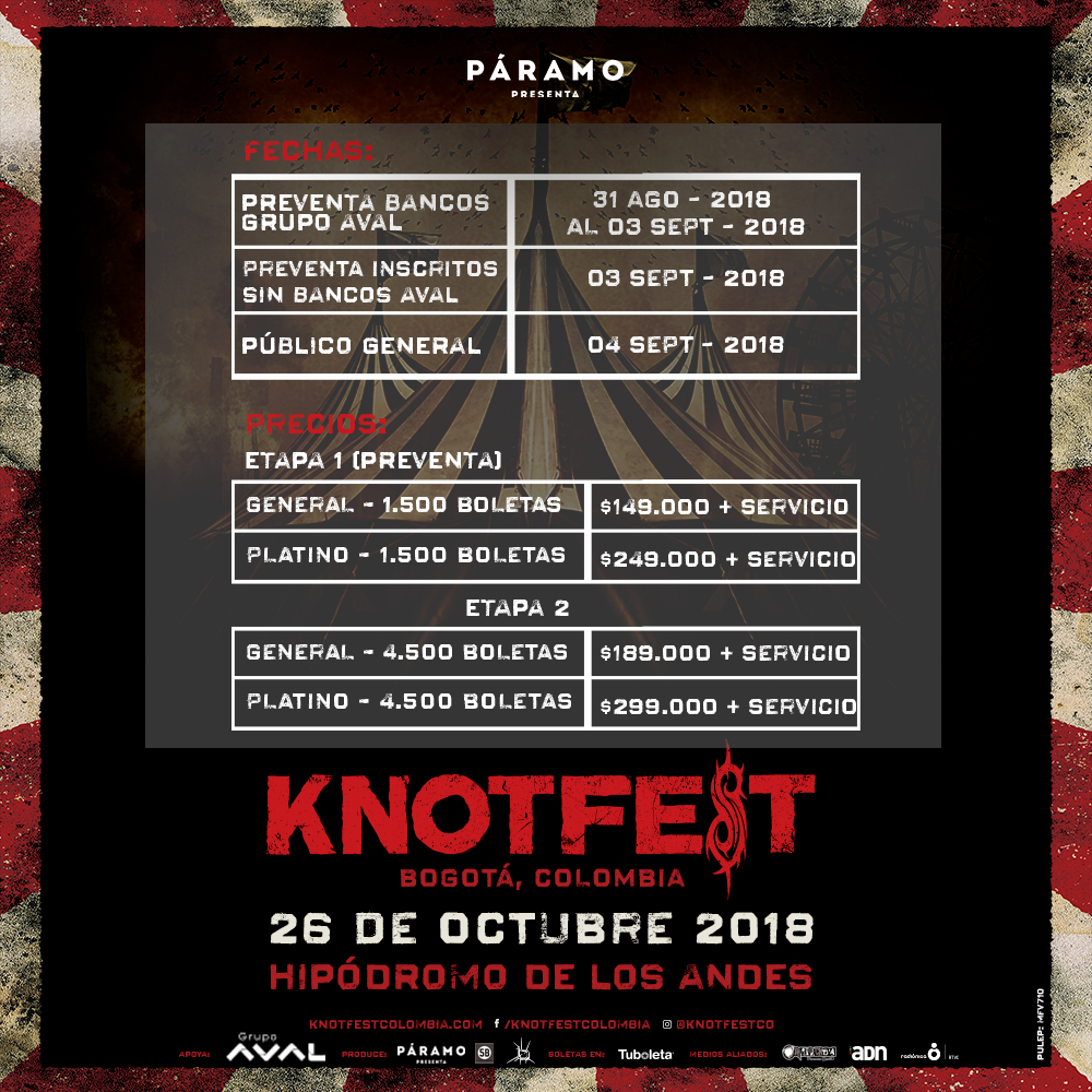 El Festival Knotfest Aterriza Por Primera Vez En Colombia Y Ya Hay ...